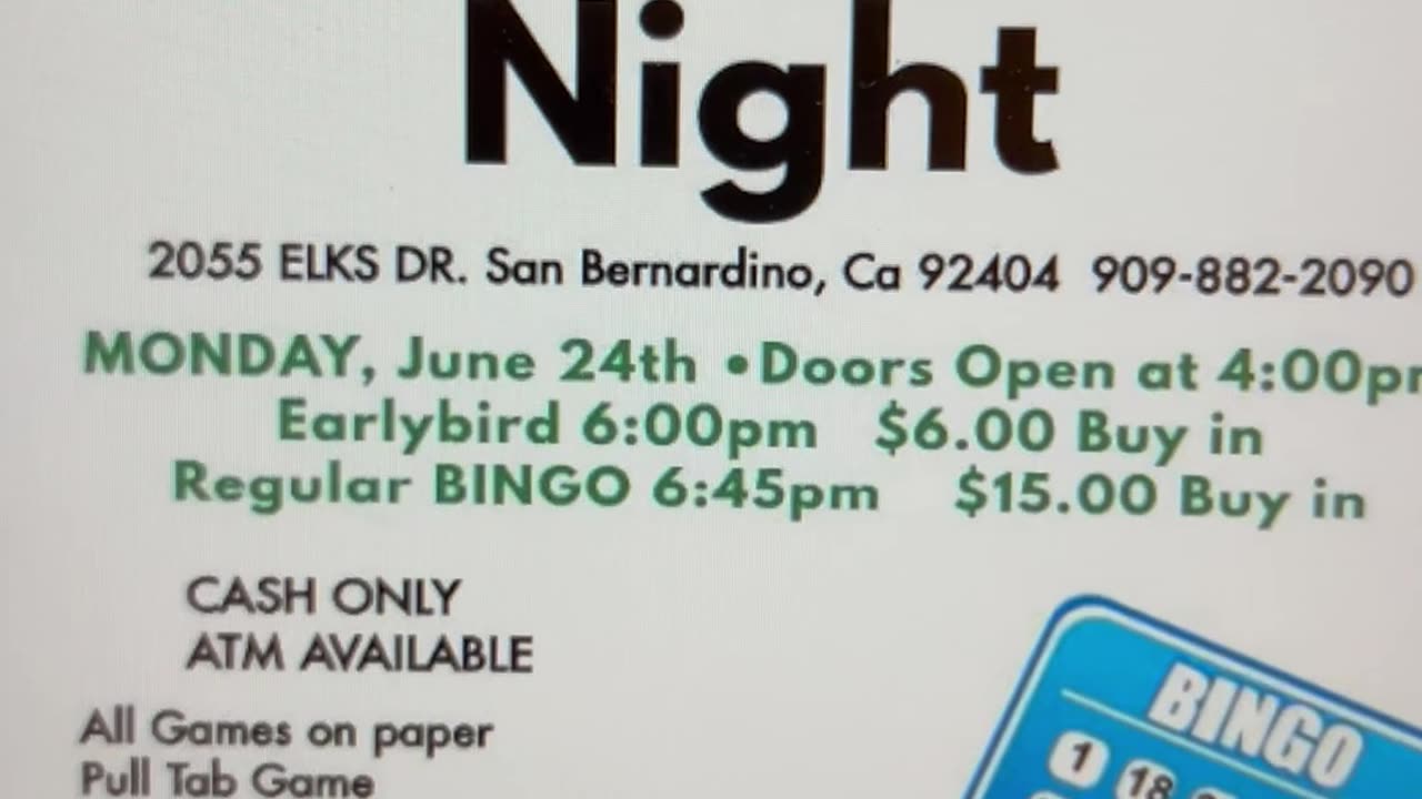 Bingo June 24th