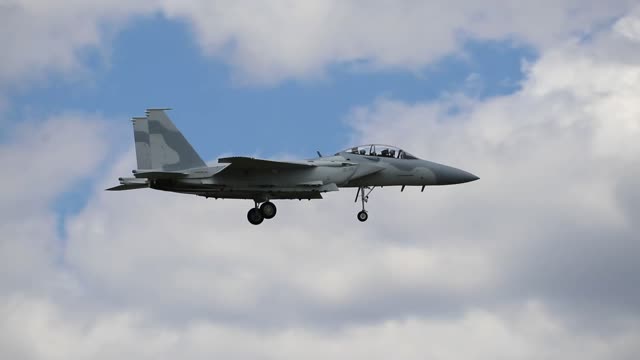 McDonnell Douglas F-15 Eagle fighter jet landing