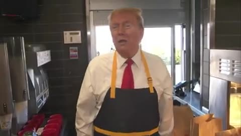 Donald Trump works at McDonald's while on campaign trail