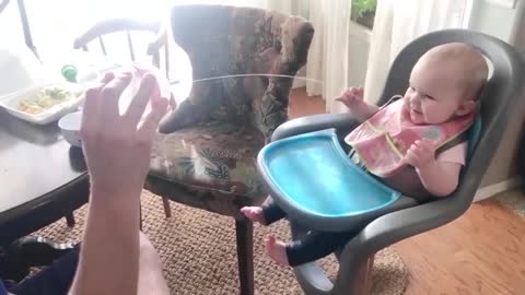 Funny Baby Playing With Water - Baby Outdoor Video