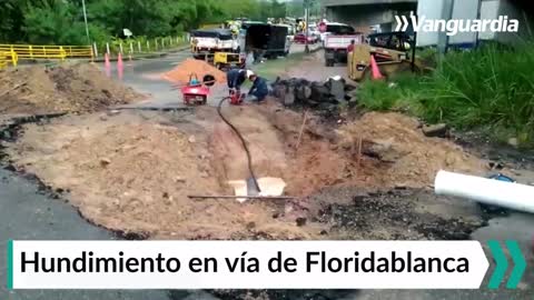 Hundimiento en vía de Floridablanca