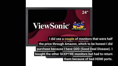 Review: ViewSonic VX2452MH 24 Inch 2ms 60Hz 1080p Gaming Monitor with HDMI DVI and VGA inputs,...