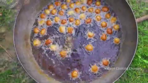 BANANA_OIL_FRY___Banana_Balls_Recipe___Pazham_Bonda___Cooking_Sweet_Banana_Bonda_Recipe_In_Village