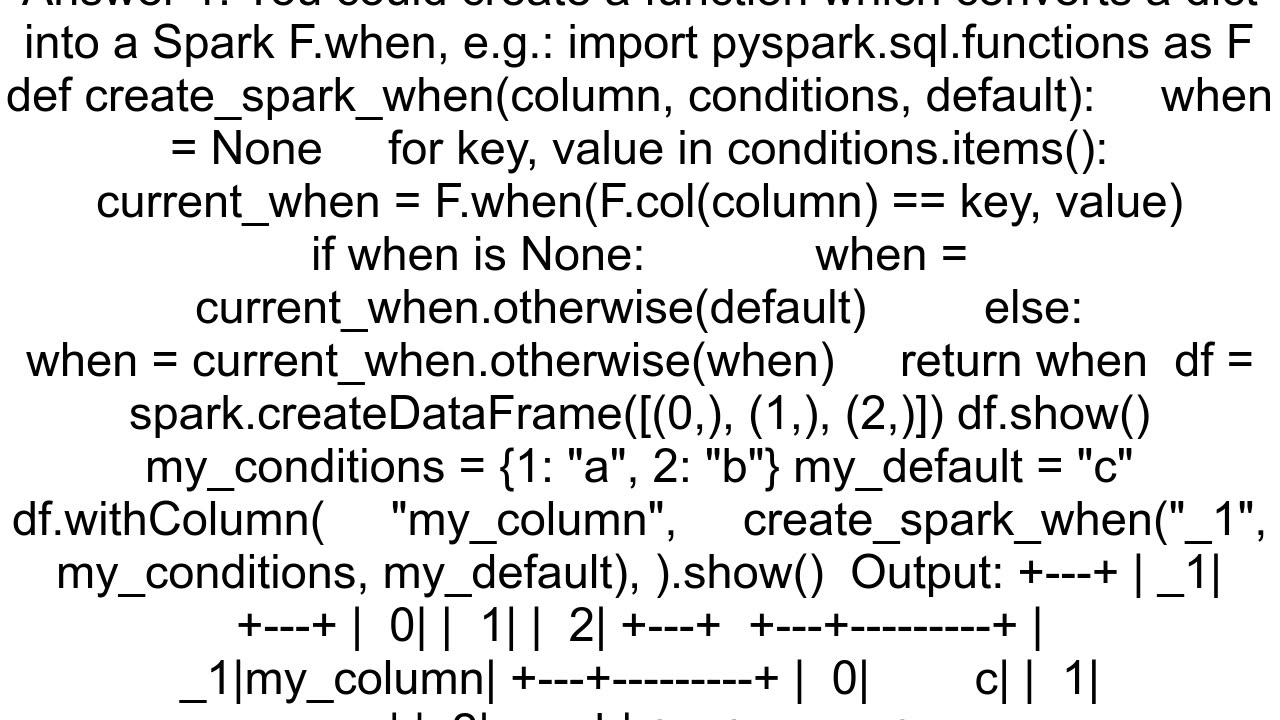 Is there a way to use a mapdict in Pyspark to avoid CASE WHEN condition equals pairs