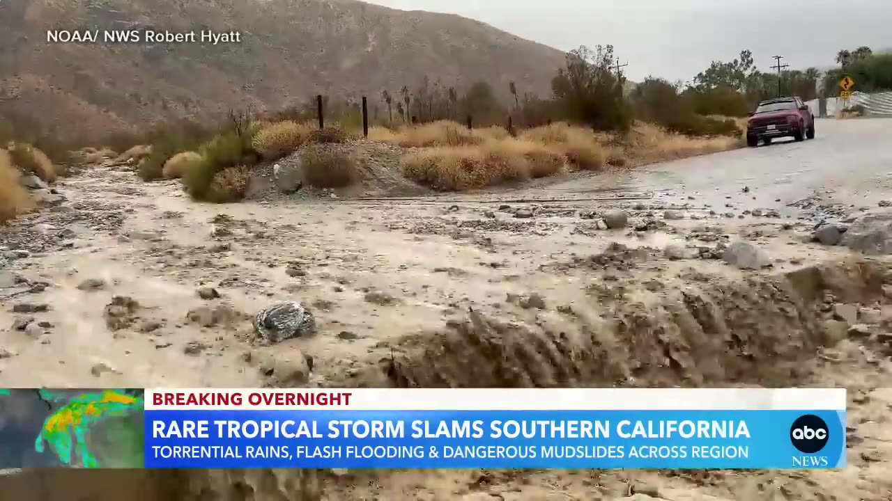 Mudslides and flash flooding as Tropical Storm Hilary slams Southern California l GMA