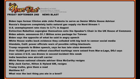 Friday, September 2, 2022 #Enoch #NewsBlastReading #NBR