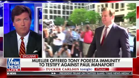Tucker Carlson reported on Tony Podesta's immunity for testifying against Manafort