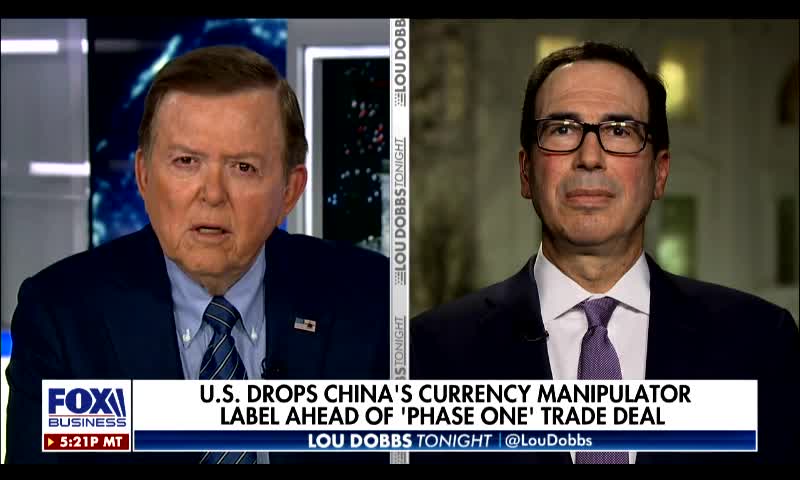 Mnuchin talks to Dobbs about trade deal with China