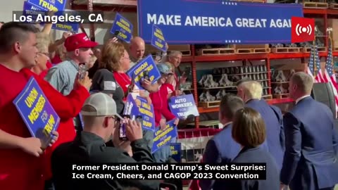 Trump stops by Carvel in Los Angeles, CA | CAGOP 2023 | Westwood | California | American Politics