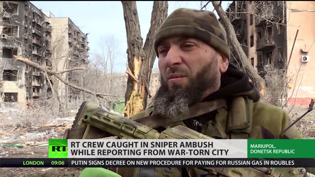 RT crew caught in sniper ambush in war-torn Mariupol