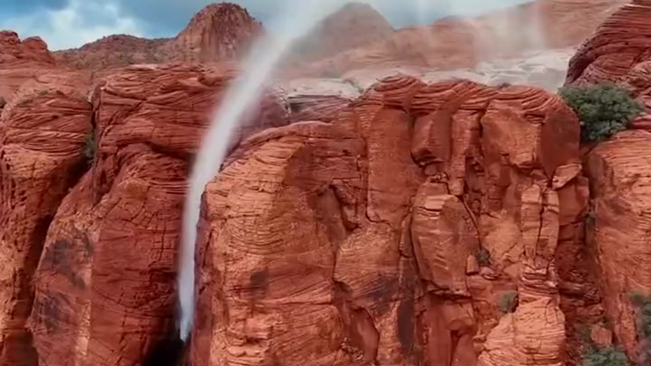 Reverse Waterfall In Utah