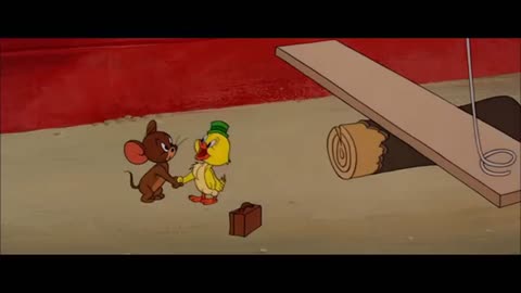 Tom and Jerry fights over duckling