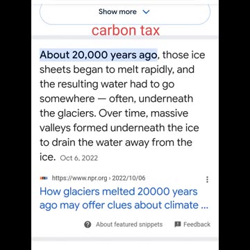 carbon tax About 20,000 years ago