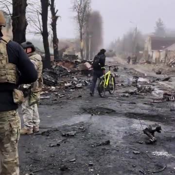 Bucha city, Ukraine - April 2022