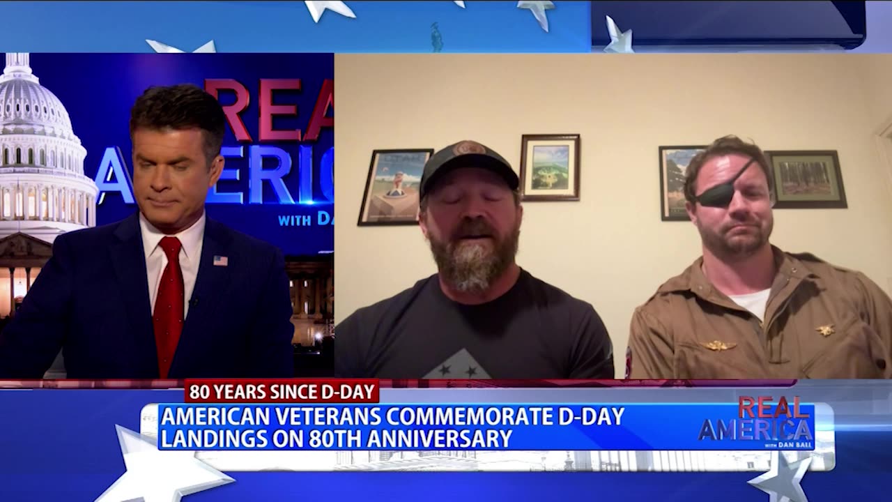 REAL AMERICA -- Dan Ball W/ Nick Kush & Rep. Dan Crenshaw, D-Day Commemoration, 6/6/24