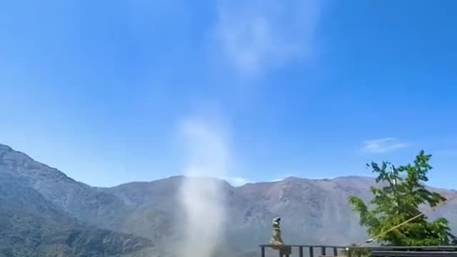 This natural miraculous event is very interesting, a very small tornado