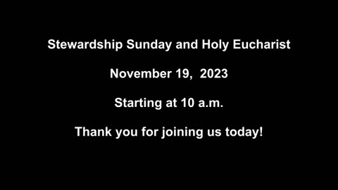 Stewardship Sunday and Holy Eucharist