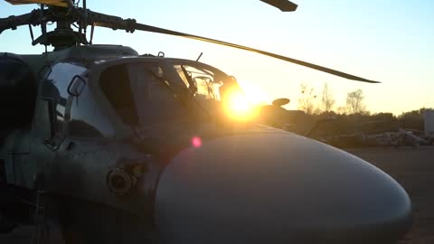 Russian KA-52 helicopter destroying Ukrainian convoy #16