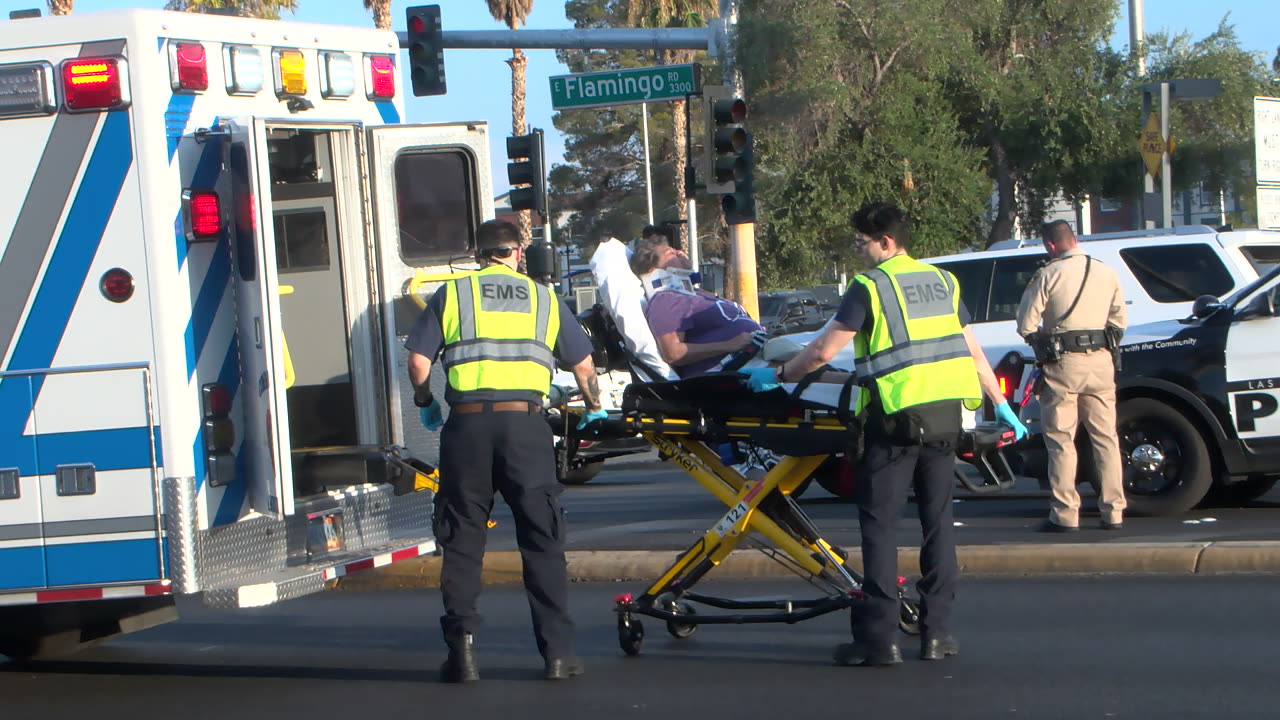 Multiple People Transported to Hospital After Crash on Flamingo Rd in Las Vegas