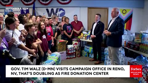 Tim Walz Visits Campaign Office In Reno, Nevada, That’s Doubling As Fire Donation Center