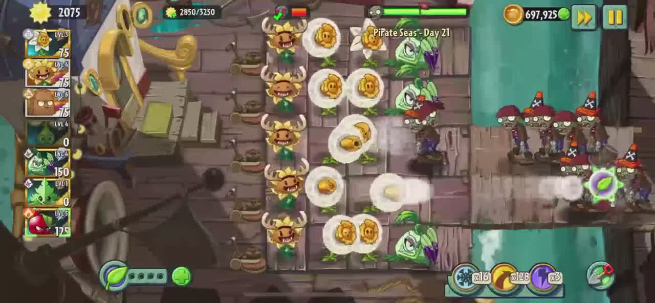 Plants vs Zombies 2 Pirate Seas - Day 21