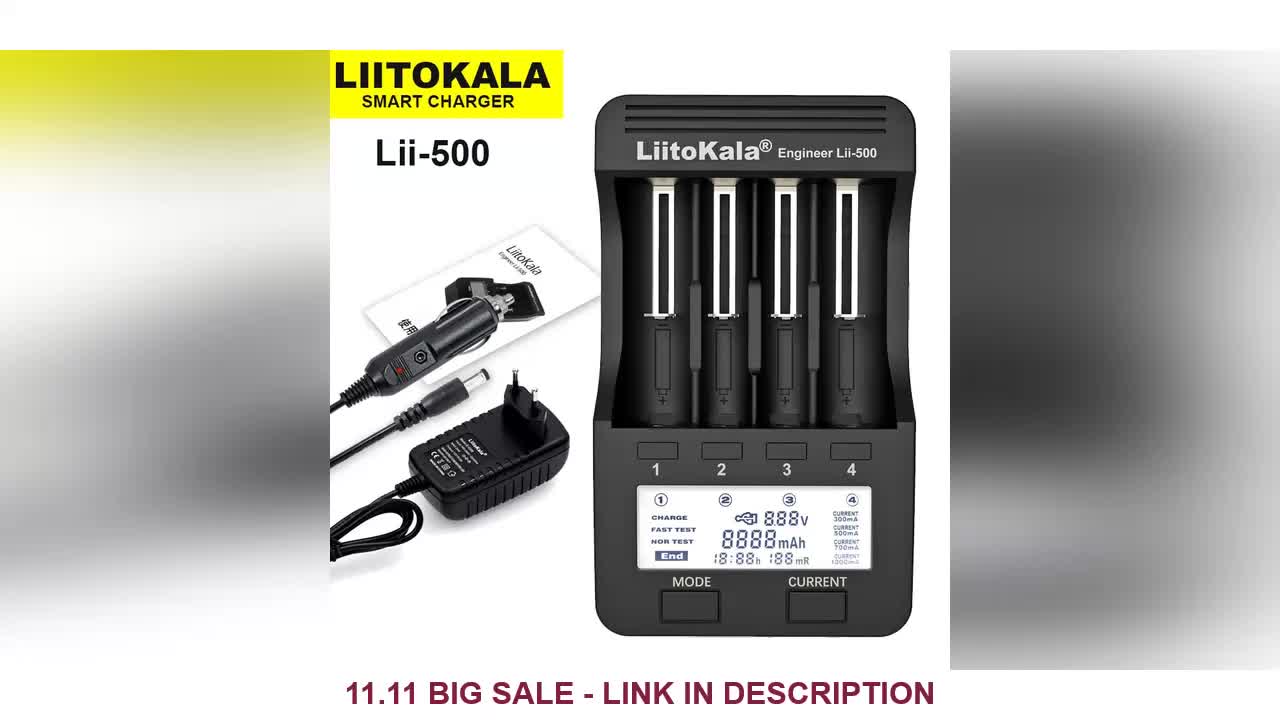 Liitokala Lii-500 LCD 3.7V 18650 18350 17500 16340 18500 21700 14500 26650 AA NiMH Lithium-Battery