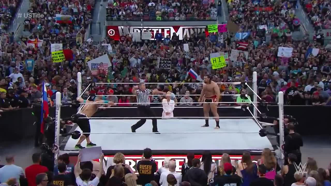 Rusev vs. John Cena – U.S. Title Match: WrestleMania 31