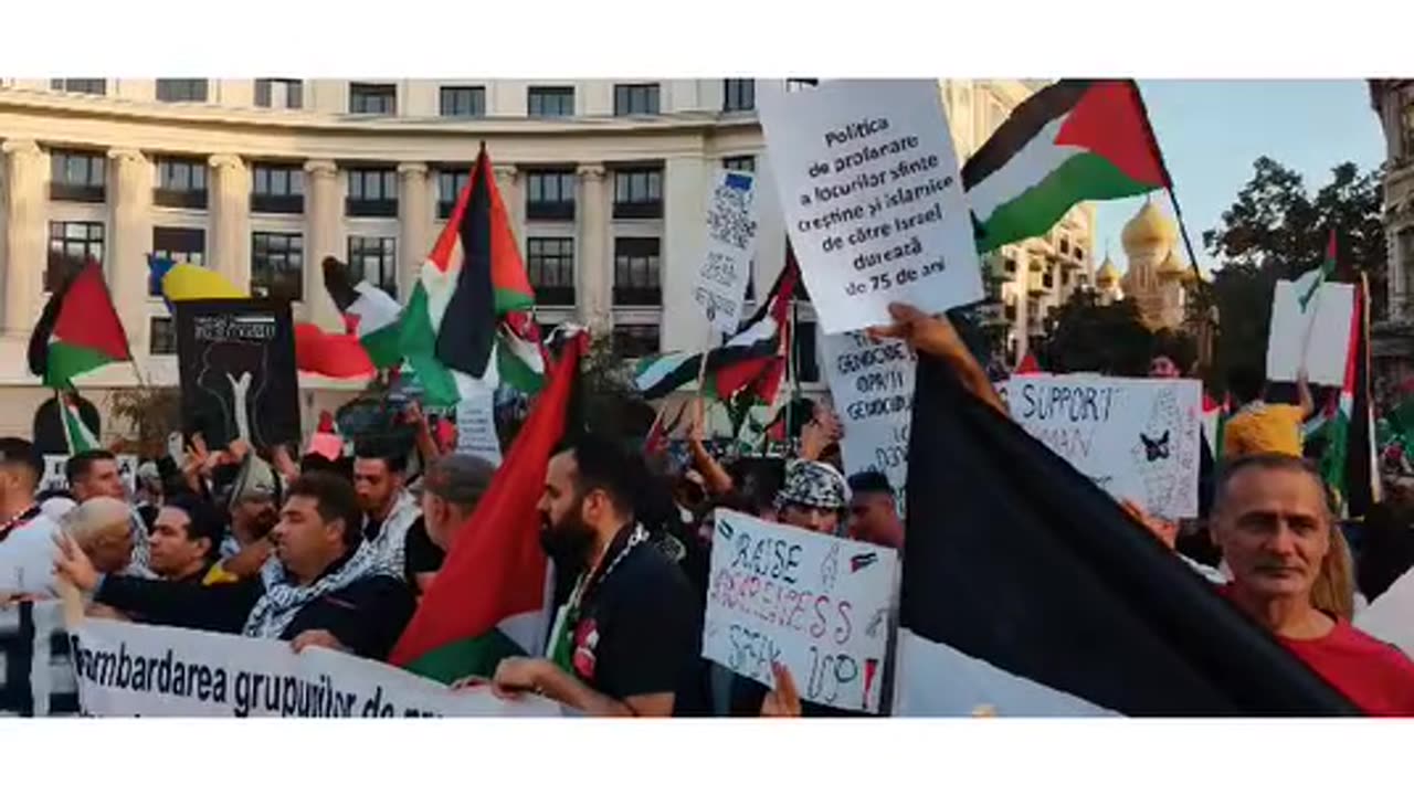 Mitingul pro Palestina al musulmanilor la Bucuresti si interventia mea la Romania TV