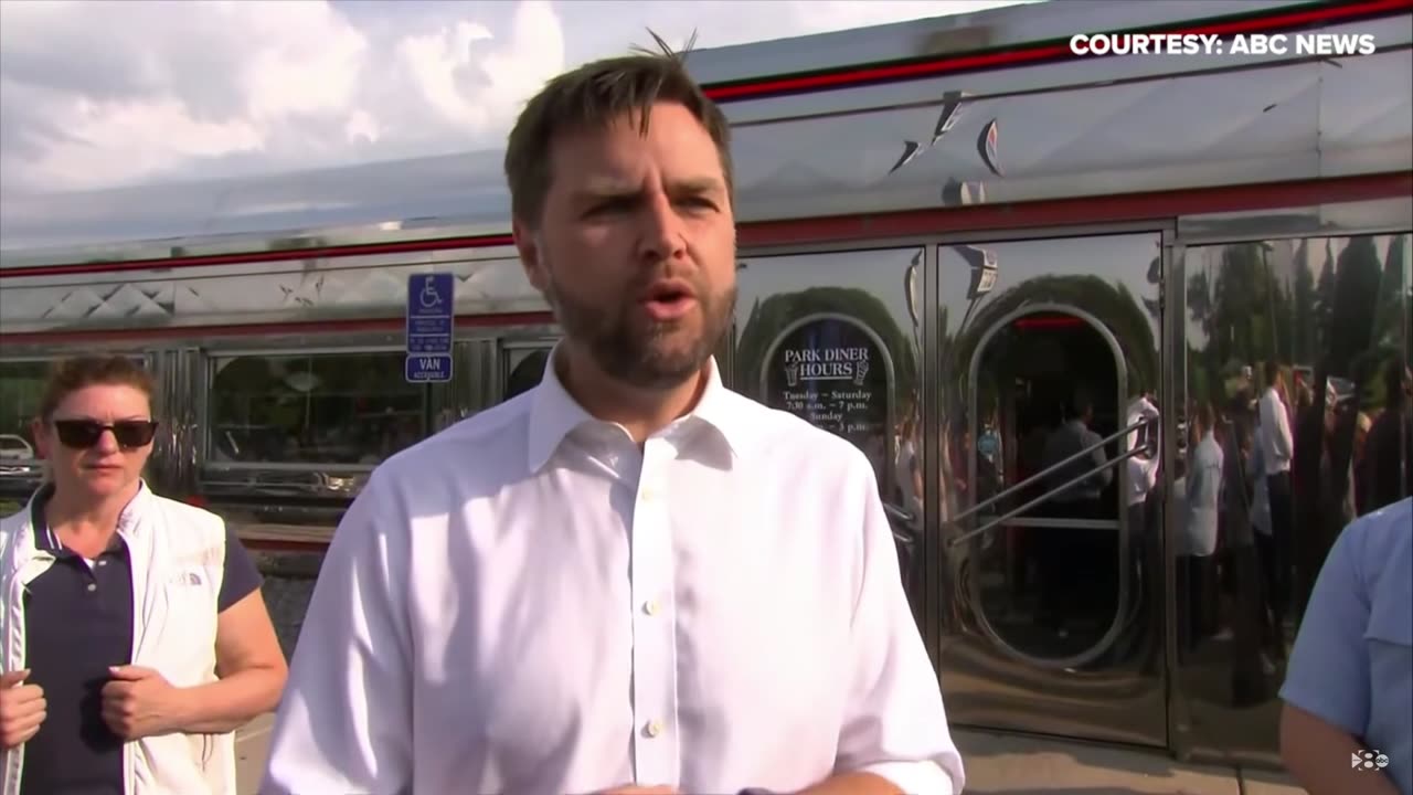 JD Vance Masterclass Interview Outside Diner