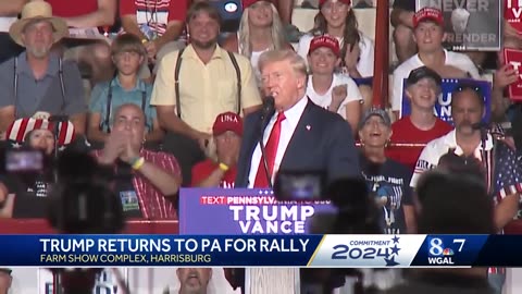 Trump speaks to supporters at Harrisburg rally