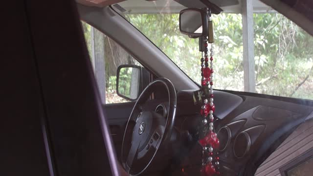 Trumped up footage of the man himself grabbing the SUV steering wheel!