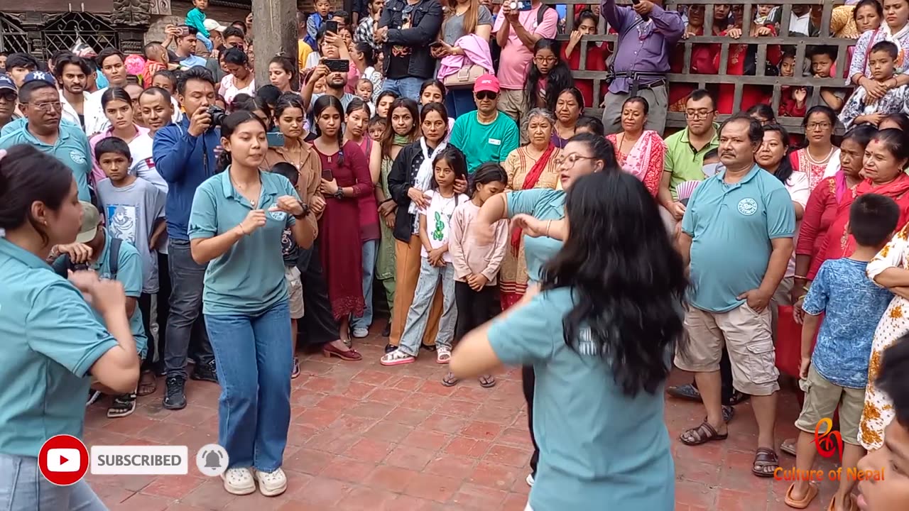 Dhime Baja and Dance, Bagh Bhairav Jatra, Kirtipur, Kathmandu, 2081