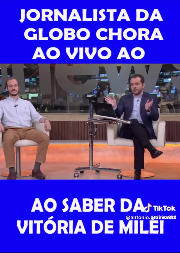 Jornalista da Globo chora de raiva por vitória de Milei