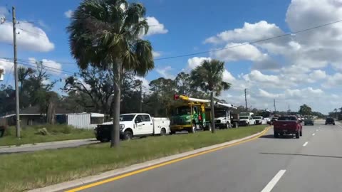 The linemen have arrived in Perry, Florida to restore power after Hurricane Helene!