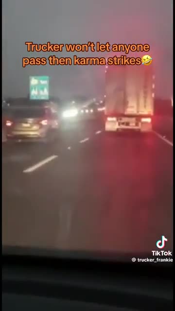 Trucker gets instant karma