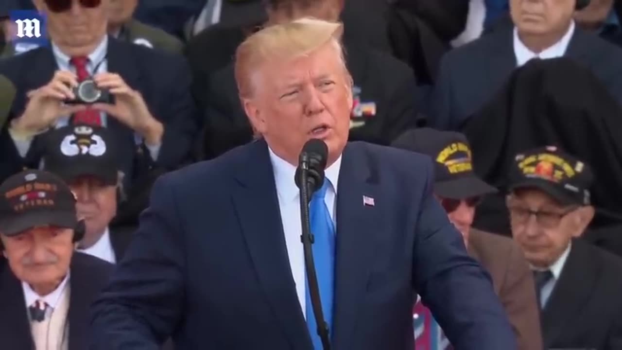 Trump with WWII veteran Russell Pickett in France