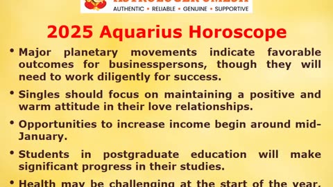 2025 Aquarius Horoscope