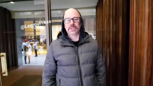 Protestors protest the World Economic Forum office in NYC