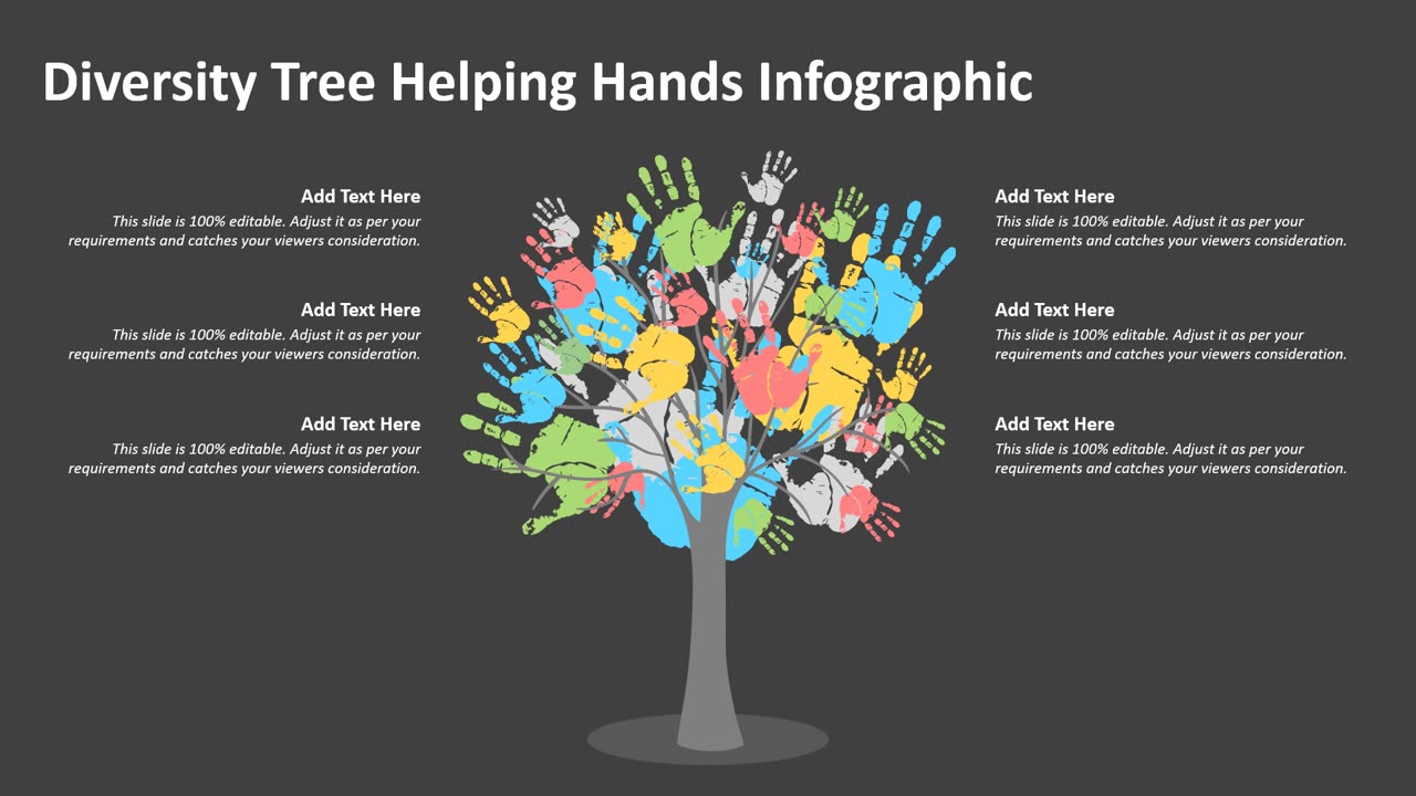 Diversity Tree Helping Hands Infographic PowerPoint Template