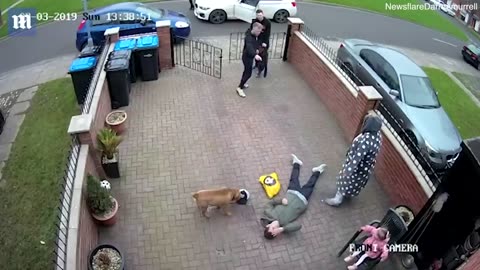 Son knocks guy out for harassing his mother!!