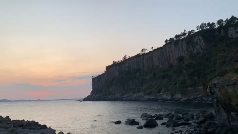 Sunset on the beach @Jeju island