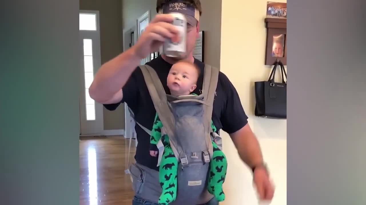 Try not to laugh hard with these cute kids with their Dads compilation