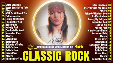 Top 100 Best Classic Rock Songs Of All Time 🔥 Queen, Nirvana, Scorpions, Aerosmith, ACDC, Bon Jovi