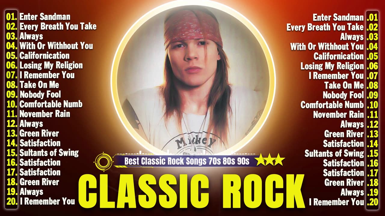 Top 100 Best Classic Rock Songs Of All Time 🔥 Queen, Nirvana, Scorpions, Aerosmith, ACDC, Bon Jovi