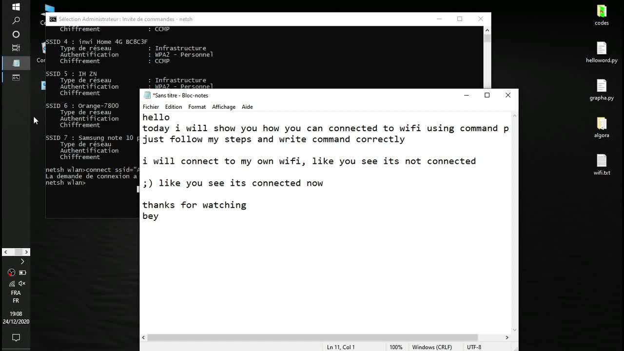 Connect to Wi-Fi using command prompt ربط الإتصال بالشبكة عن طريق أوامر الدوس