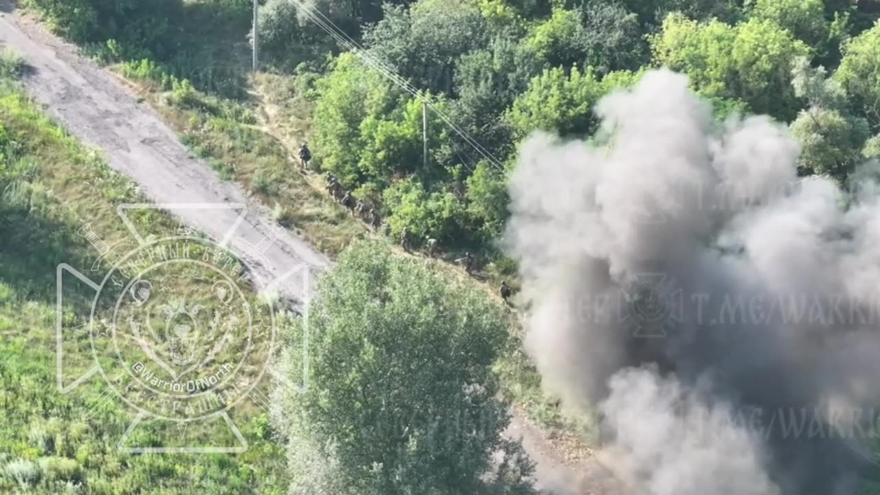 Russian Mortar Hits a Column of AFU Soldiers