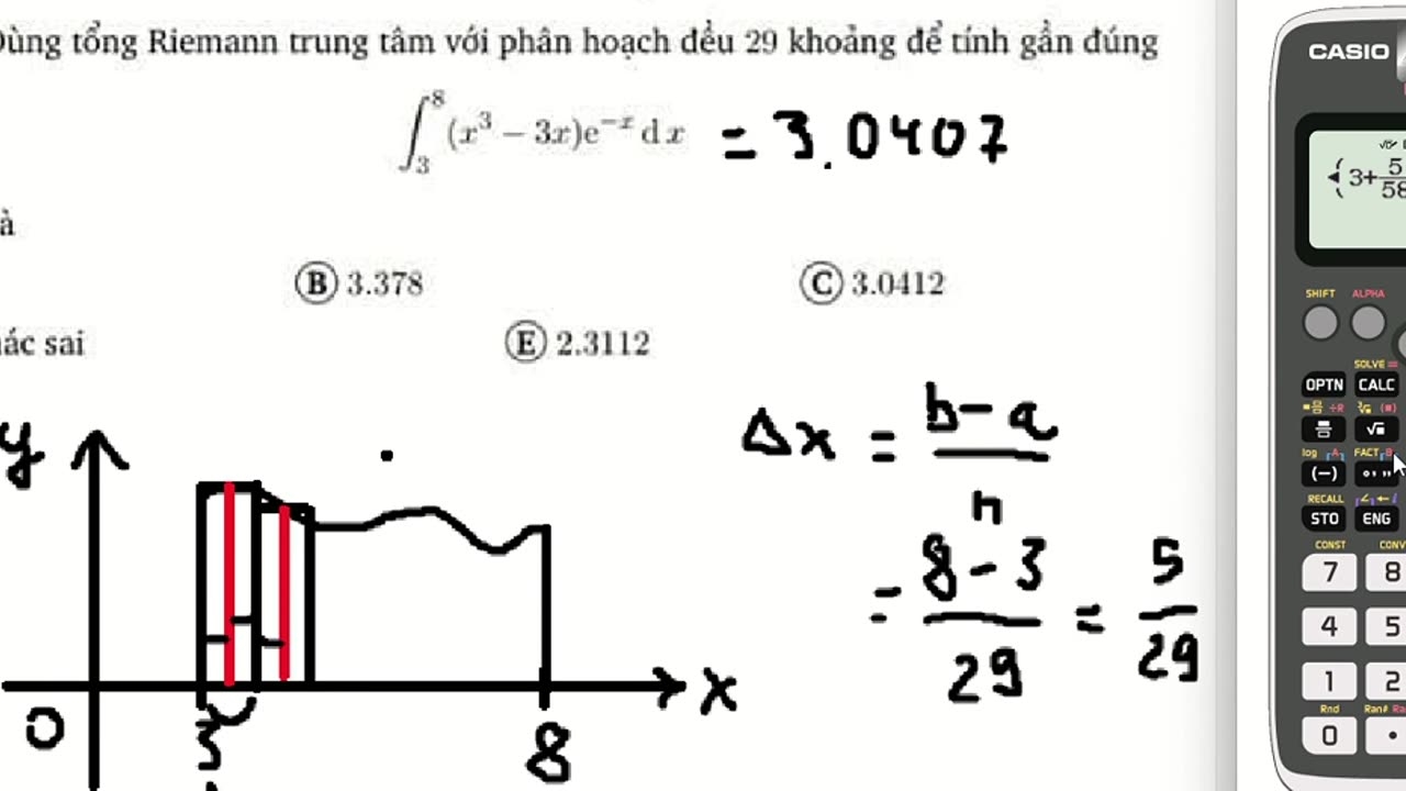 Toán Cao Cấp Đại Học: ĐH Bách Khoa TPHCM: MT1003 - Giải tích 1: Thủ thuật CASIO: Dùng tổng Riemann
