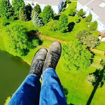 Swinging high from a cell tower