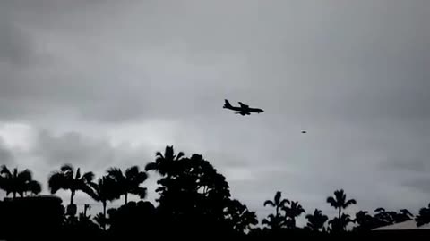 Military Airforce Flanked By Saucer