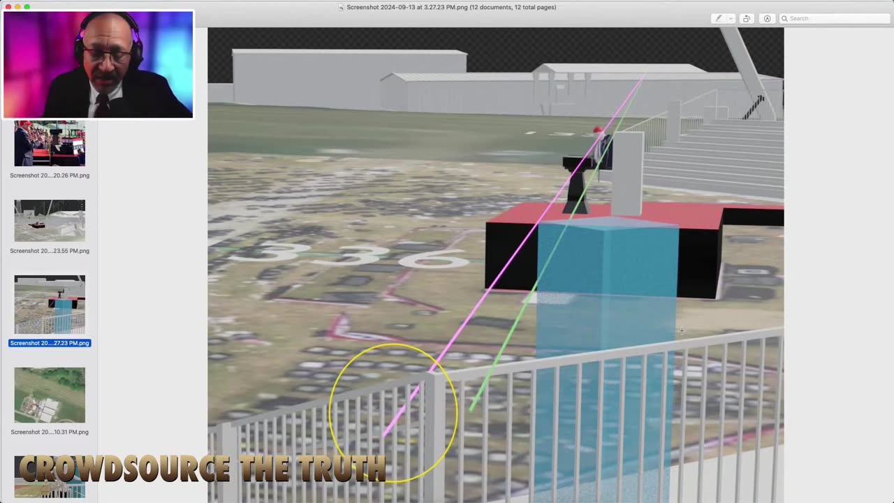 JC & JG on Rail Shot 3D Trajectory-From the Trees or From the Roof & passing DJT Podium & Lucky Man?